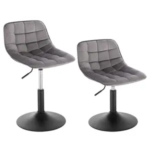 Height-Adjustable Bar Stool Set From Tarquin (Set of 2) Dark Grey