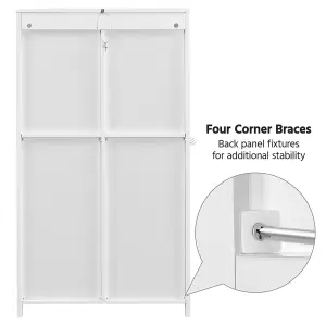 Yaheetech White Freestanding Bathroom Storage Cabinet with Open Compartments