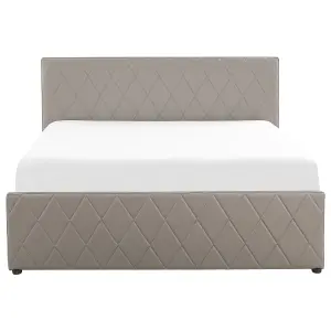 Faux Leather EU Super King Size Ottoman Bed Taupe ROCHEFORT