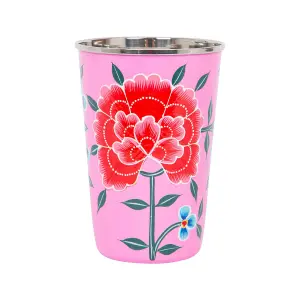 BillyCan Hand-Painted Picnic Cup - 400ml - Raspberry Peony