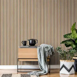 Premium Acoustic Slat Wall Panel 2.4m x 0.6m Oak