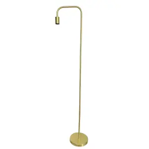 First Choice Lighting Leroy Satin Brass 151cm Exposed Bulb Floor Lamp