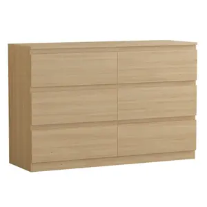 Vida Designs Denver Pine 6 Drawer Chest (H)770mm (W)1200mm (D)400mm