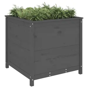 Berkfield Garden Planter Grey 82.5x82.5x78 cm Solid Wood Pine