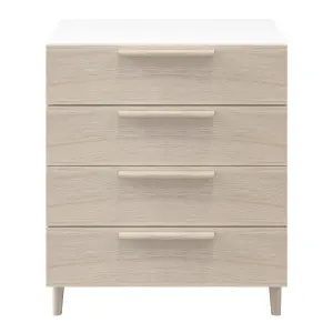 Atomia Freestanding Matt white oak effect 4 Drawer Chest of drawers (H)750mm (W)750mm (D)450mm