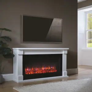 Bradbury White MDF Electric LED electric fire suite