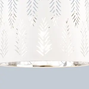 First Choice Lighting Spruce White Cut Out Shade with Chrome Inner