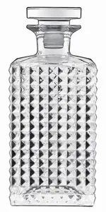 Luigi Bormioli Elixir Clear Round Crystal Dishwasher Safe Whisky Glasses Set and Decanter Pack of 5