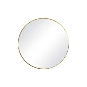 Baum Metal Flat Wall Mirror Gold / 50 cm H x 50 cm W