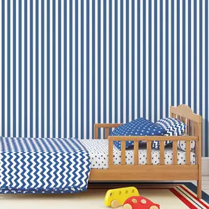 Galerie Tiny Tots 2 Cobalt Blue Regency Stripe Smooth Wallpaper