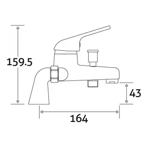 Lago Polished Chrome Round Deck-mounted Bath Shower Mixer Tap with Handset