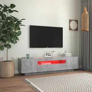 Berkfield TV Cabinet with LED Lights Concrete Grey 160x35x40 cm