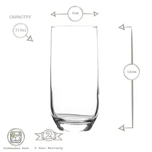 LAV - Sude Highball Glasses - 315ml - Pack of 6