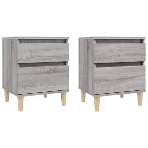 Berkfield Bedside Cabinets 2 pcs Grey Sonoma 40x35x50 cm