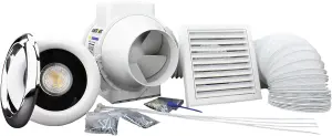 Blauberg TURBO E 100-T In-line Axial Extractor Fan Kit with LED Light