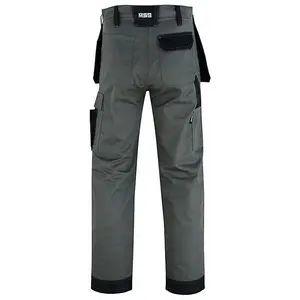 MS9 Mens Cargo Work Trousers Pants Jeans with Multi Pockets S5, Grey - 40W/30L