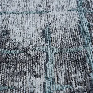 Charcoal Grey Distressed Abstract Reversible Chenille Living Area Rug 150x230cm