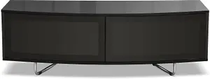 Homeology Caru Gloss Black Beam-Thru Remote Friendly Super-Contemporary"D" Shape Design up to 65" LED/OLED/LCD TV Cabinet