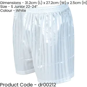 S - WHITE Junior Sports Continental Stripe Training Shorts Bottoms - Football