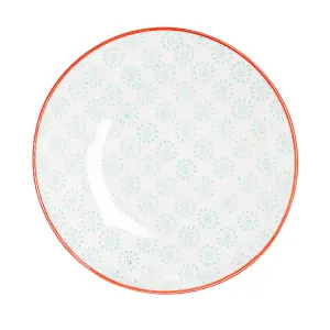 Nicola Spring - Hand-Printed Side Plates - 18cm - Turquoise - Pack of 6