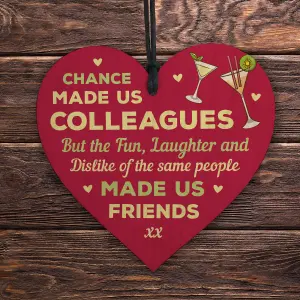 Red Ocean Chance Made s Colleagues GIFT Fun and Laughter Wooden Heart Leaving Gift Plaque Work Friendship Sign