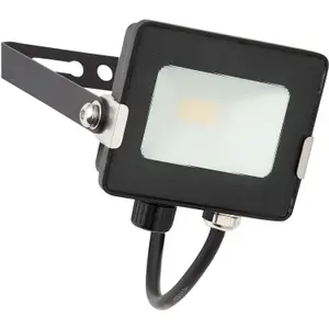 4 PACK Outdoor Waterproof LED Floodlight - 10W Cool White LED - Matt Black