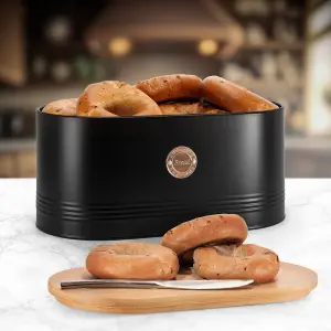 EHC Bread Bins for Kitchen, Bread Box with lid, Kitchen Storage Bin, Bread Container, Black, 34 x 18 x 16 cm