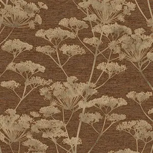 Boutique Ruby Serene Seedhead Floral Wallpaper