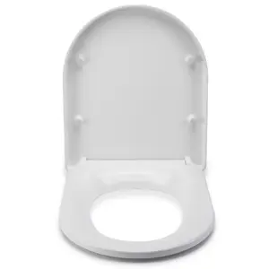 Croydex Flexi-Fix Plain White D-shaped Standard Soft close Toilet seat