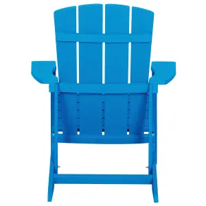 Garden Chair ADIRONDACK with Footstool Blue