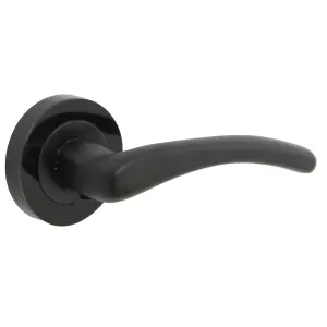 Zena Door Handle Bathroom Set Modern Matt Black Lever on Nickel Rose Internal Thumbturn