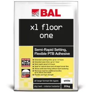 BAL XL Floor One Semi-Rapid Large Format Tile Adhesive, 20kg