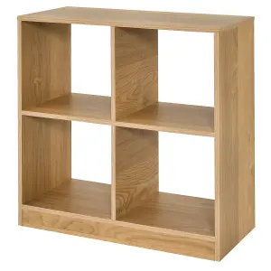 Costway 4-Cube Wooden Bookcase 2-tier Open Back Bookshelf Modern Display Shelf