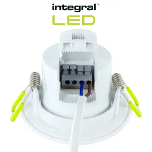 Integral LED Downlights 5.5W 550lm Dimmable Tiltable CCT Switch 3000/4000/6500K - White (4 Pack) - Satin Nickel Bezels