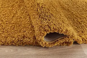 Modern Extra Large Small Soft 5cm Shaggy Non Slip Bedroom Living Room Carpet Runner Area Rug - Gold 160 x 230 cm