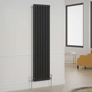 G-Rad Black Double Column Vertical Radiator - (H) 1800 x (W) 460mm