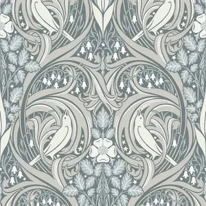 Galerie Arts and Crafts Grey Patterned Wallpaper