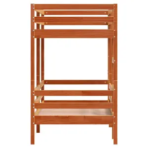 Berkfield Bunk Bed without Mattress Wax Brown 75x190 cm Small Single Solid Wood Pine