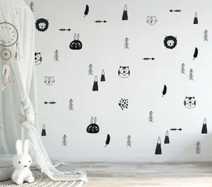 Scandi Animals Wall Stickers Scandinavian Boho