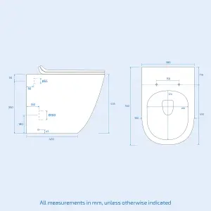 Nes Home Elliss Round Back to Wall Rimless Toilet Pan With Soft Close Seat + WRAS Approved Concealed Cistern