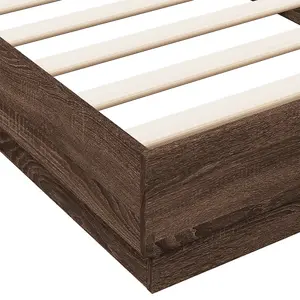 Berkfield Bed Frame without Mattress Brown Oak 90x200 cm Engineered Wood