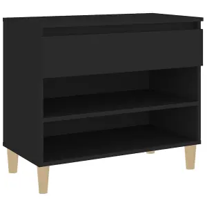 Berkfield Shoe Cabinet Black 70x36x60 cm Engineered Wood