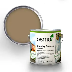 Osmo Country Shades Opaque Natural Oil based Wood Finish for Exterior E53 Clay Mineral 2.5L