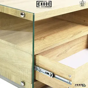 EKODE Modern TV Cabinet With 2 Drawers And Consoles For Storage