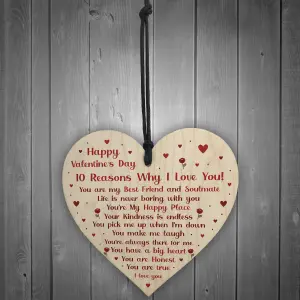 Novelty Valentines Gift For Boyfriend Husband Wife Wood Heart Special Keepsake Love Sign