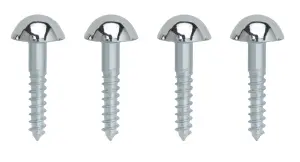 Slotted Flat countersunk Silver Mirror screw (L)25mm, Pack of 4