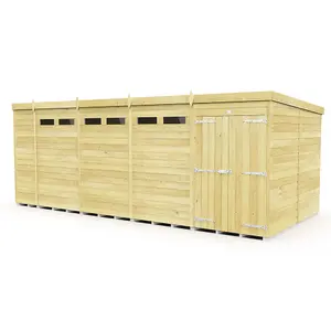 DIY Sheds 19x8 Pent Security Shed - Double Door