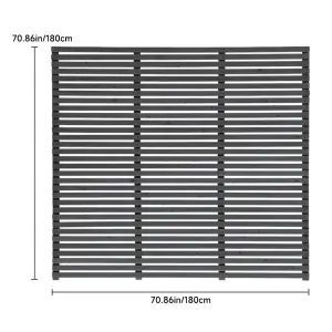 180cm W x 180cm H Garden Pine Wood Fence Garden Gate in Grey, Assembly required