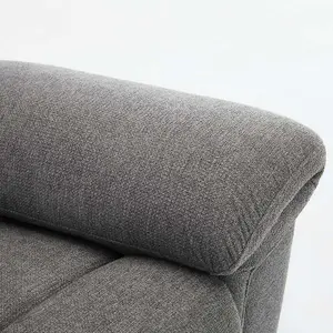 Fosse 3 Seater Manual Recliner Fabric Modern Living Sofa Dark Grey