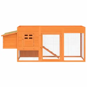 Chicken Coop Brown 204x50x84 cm Solid Wood Pine